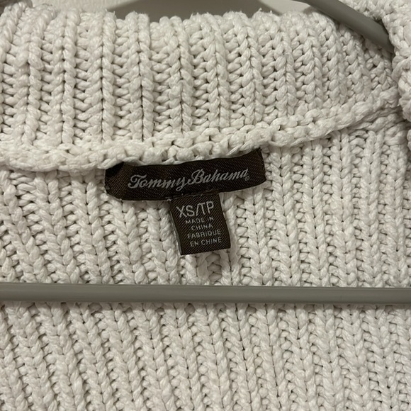 Tommy Bahama White Sweater Cardigan Sleeveless 100% Cotton Size XS - Picture 2 of 4